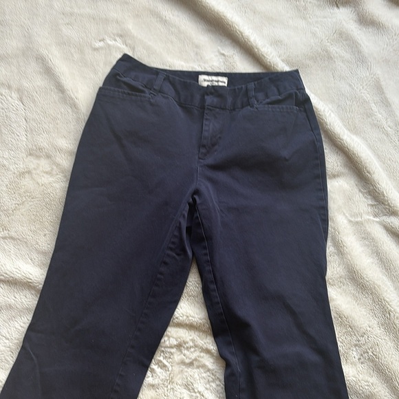 St. John’s Bay Navy Straight-Leg Pants – Size 8P | Cotton Blend | - Picture 2 of 6